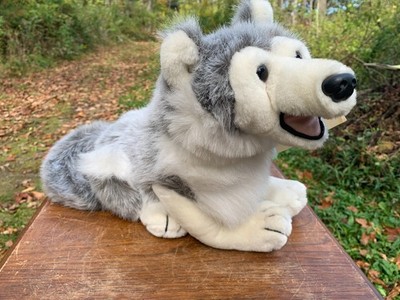 Gray Wolf  Plush Husky 15 Inch With Tag 1992 Unipak NOS National Wildlife