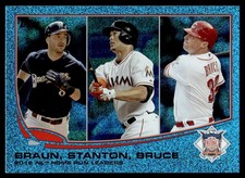 2013 Topps Silver Slate Blue Sparkle Ryan Braun/Giancarlo Stanton/Jay Bruce
