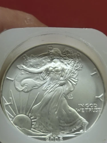 2006 AMERICAN SILVER EAGLE GEM BU 1 OZ. ASE FRESH FROM TUBE LIKE JUST MINTED