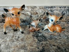 Rare Set Of Vintage Plastic Fawn, Bambie, Deer, Reindeer Plastic Figures 1950s