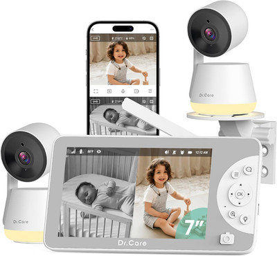Lumiview Max Smart Wifi Baby Monitor with 2 Camaras- 7'' 1080P FHD & 2K Camera, P
