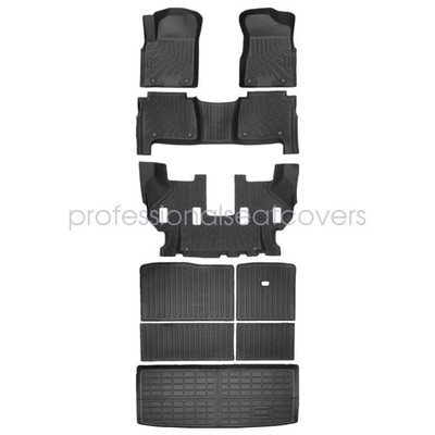 Smartliner - Set di Tappetini Auto Tappeti per tutte le condizioni atmosferiche, 3 file, colore: Nero per Nissan Armada/Infiniti QX80 2019-2021
