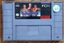 WCW Superbrawl Wrestling SNES game cartridge and protector