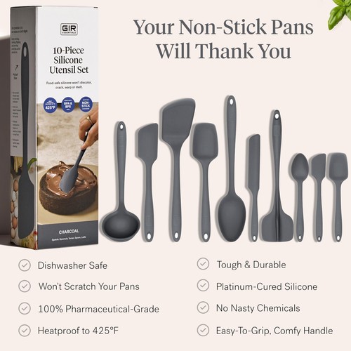 GIR: 10 Piece Silicone Utensil Set - Ladle, Spatula, Flip, Spoon & Spoonula, ... - Picture 4 of 7