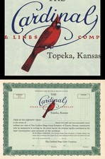 Cardinal Stage Lines Co. - Unissued Stock Certificate - Railroad Stocks