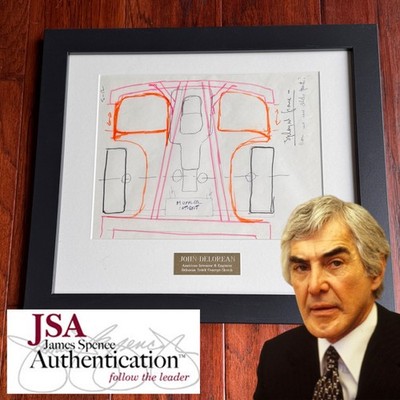 JOHN DeLOREAN Original Hand Drawn DMC-12 TRUCK CONCEPT Sketch * JSA