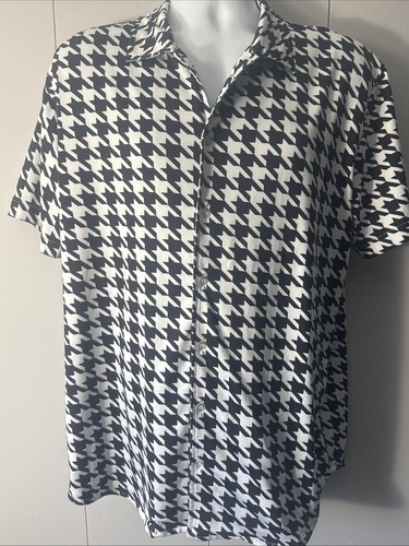 HTF Trailer Park Boys Ricky Trailer Houndstooth AOP Button Shirt Mens ...