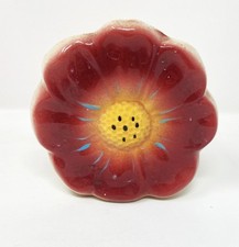 Vintage 1940s Burgudy Flower Wall Pocket Planter Retro Pottery *NICE*