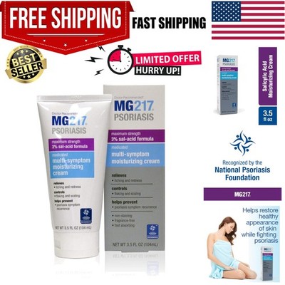 Medicated Moisturizing Psoriasis Cream With 3% Salicylic Acid, Multi-symptom,...