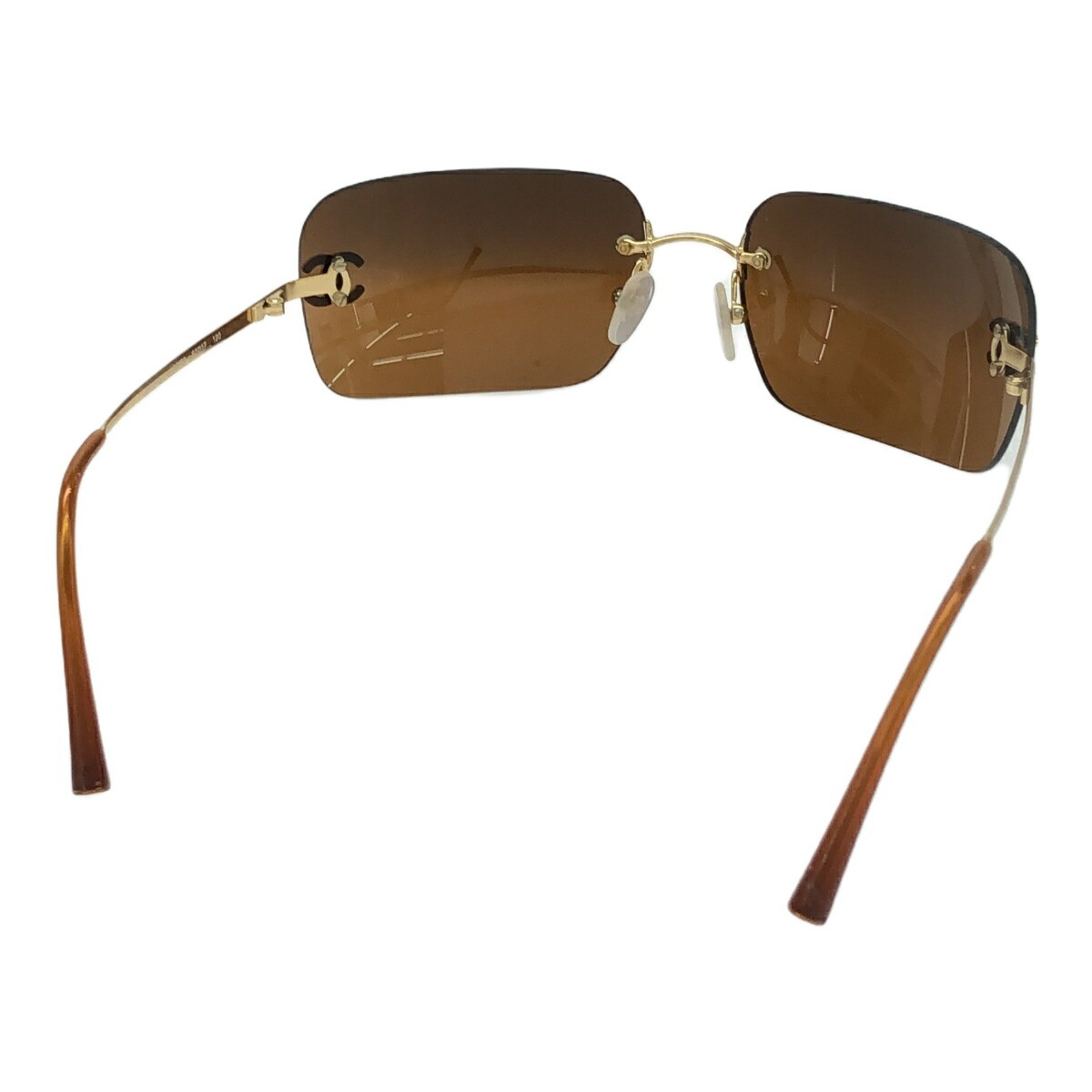 サングラス　CHANEL 4017 CHANEL 4017-D Rhinestone Rimless Sunglasses Cocomark Brown