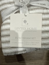 Levtex Home Washed Linen Euro Sham Natural New