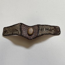 Vintage Handmade Snakeskin Leather Whipstitch...