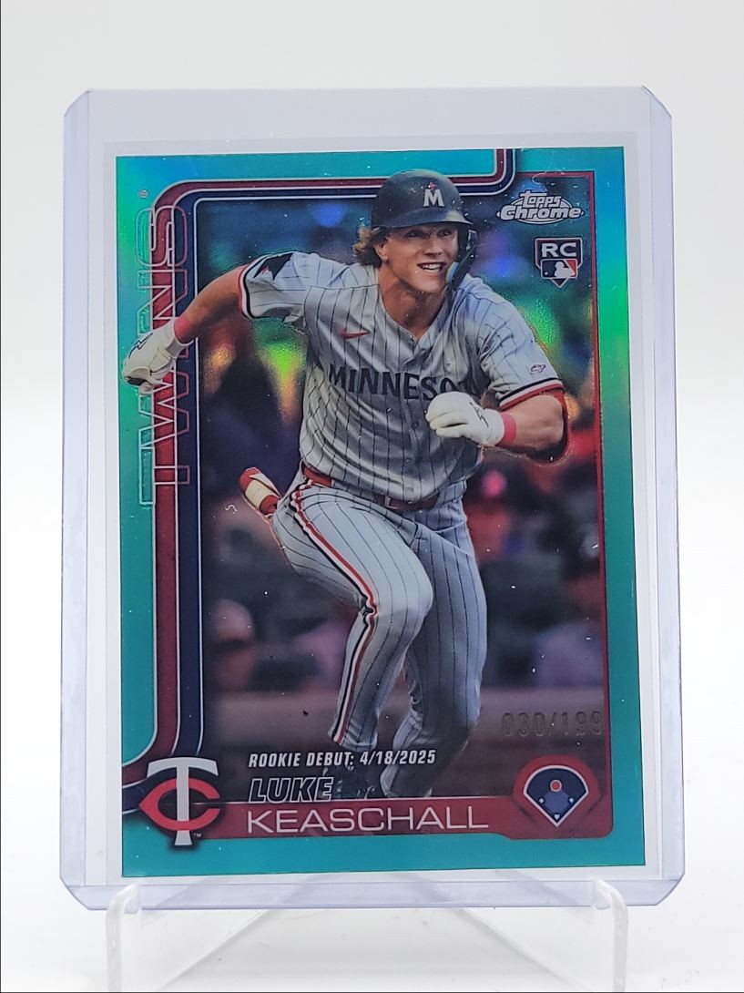 LUKE KEASCHALL 2025 TOPPS CHROME UPDATE ROOKIE DEBUT AQUA RC /199 Q3967