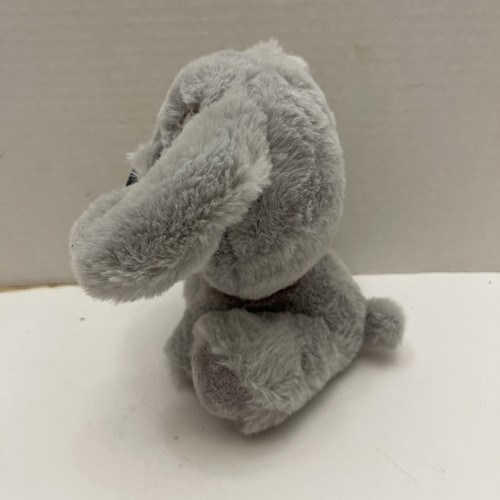 American Greeting Grey Puppy Dog Plush 6” Red Collar Eye Brows Soft - Picture 4 of 6