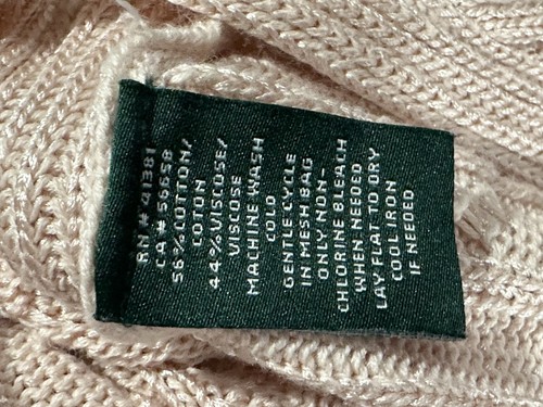Lauren Ralph Lauren Pink Cowl Neck Cable Knit Sweater Large Long Sleeve  - Picture 8 of 11