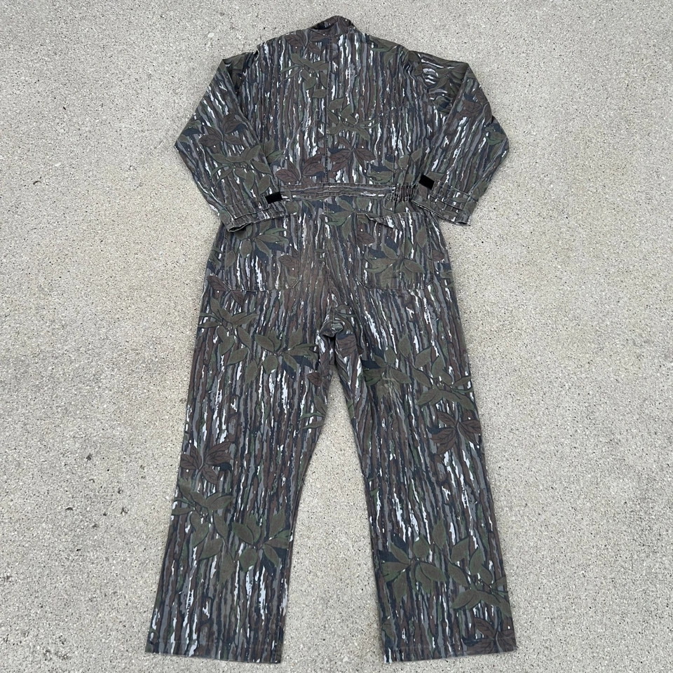 Vintage 90s Walls Realtree Treebark Camo Coveralls Mens XL Regular USA Made - Image 2 of 4