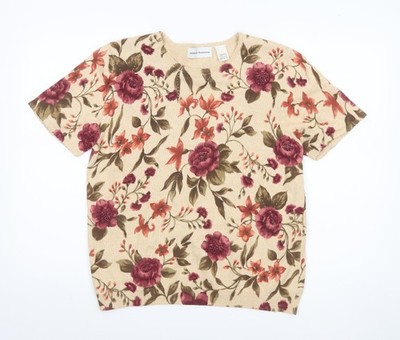 Alfred Dunner Pullover Pulli Damen beige Blumen S