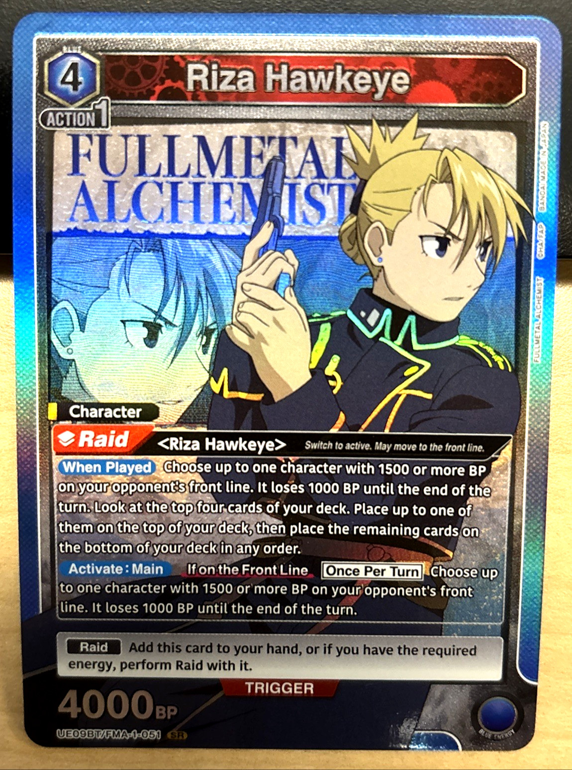 Union Arena Fullmetal Alchemist UE09BT/FMA-1-051 Riza Hawkeye SUPER RARE English