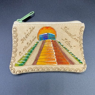 Pyramid Of Kukulcan Chichen Itza Marida Yucatan Handcrafted Coin Wallet