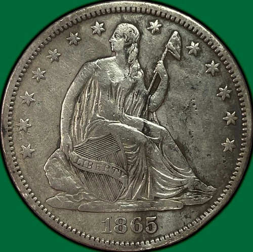 1865-S Seated Liberty Half Dollar Extremely Fine XF Coin #33586