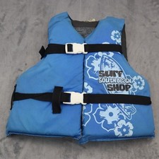 Surf Shop South Beach Life Vest Kids Youth 3Y Souvenir Vacation Blue 50-90 Lb