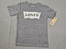Levi's Shirt Youth Small Gray Heather Logo Graphic Tee Tagless Crewneck 8-10Y