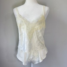 VINTAGE VICTORIA'S SECRET Gold Label Antique White Lace Sleep Set Size Small