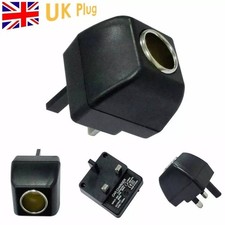 UK Plug Car Charger Lighter Socket 240V Mains Plug to 12V Car Charger Adapter