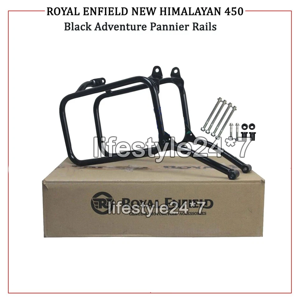 Originale Royal Enfield "Adventure Pannier Rails Black" New Himalayan 450 - Imagen 2 de 4