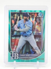 YANDY DIAZ 2025 BOWMAN CHROME AQUA RAYWAVE /199 #43 TAMPA BAY RAYS Q0107