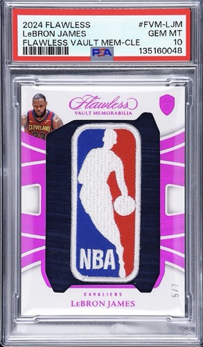 2024 Flawless LeBron James NBA Logoman Patch 5/7 PSA 10 GEM MINT Cavaliers POP 1