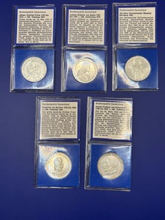 5 DM Gedenkmünzen Die Ersten Fünf Silber Germanisches Museum Schiller usw.