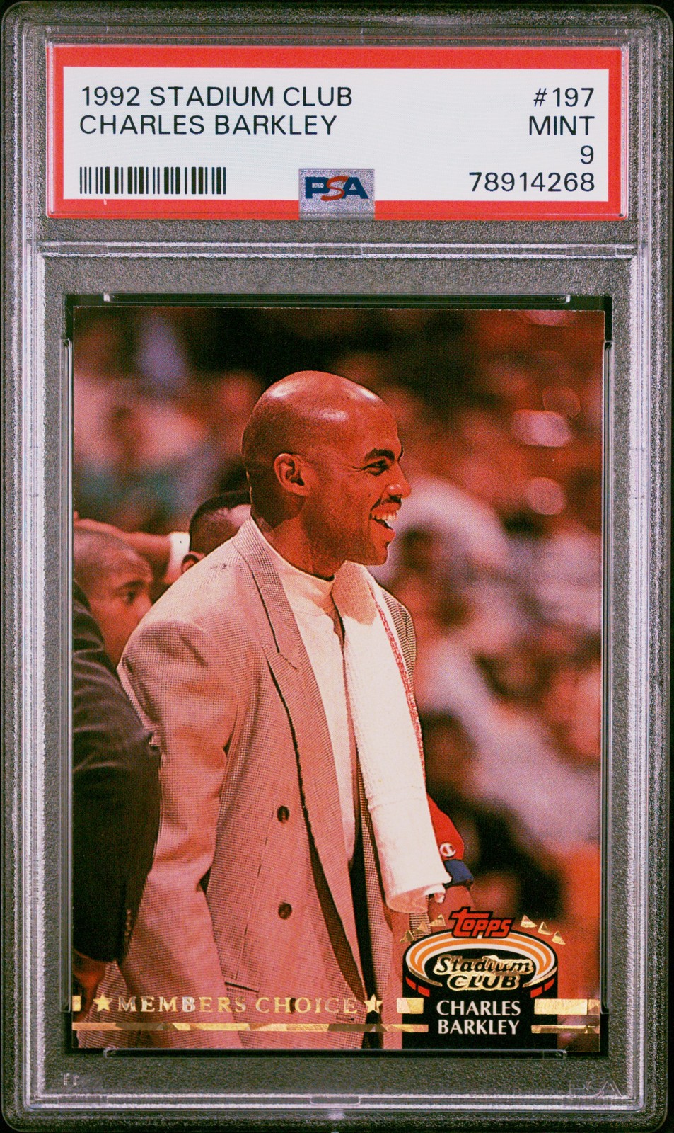 1992 STADIUM CLUB #197 CHARLES BARKLEY PSA 9