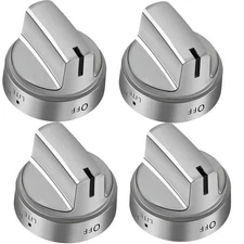 WB03X24818 Stove Knob Replacement for GE Gas Cooktops 4-Pack Stainless Steel
