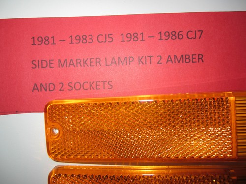 Fits Jeep Side Marker Lamps CJ5 CJ7 CJ8 Scrambler 1976-1986 2 Lens Sockets Bulbs - Bild 5 von 6