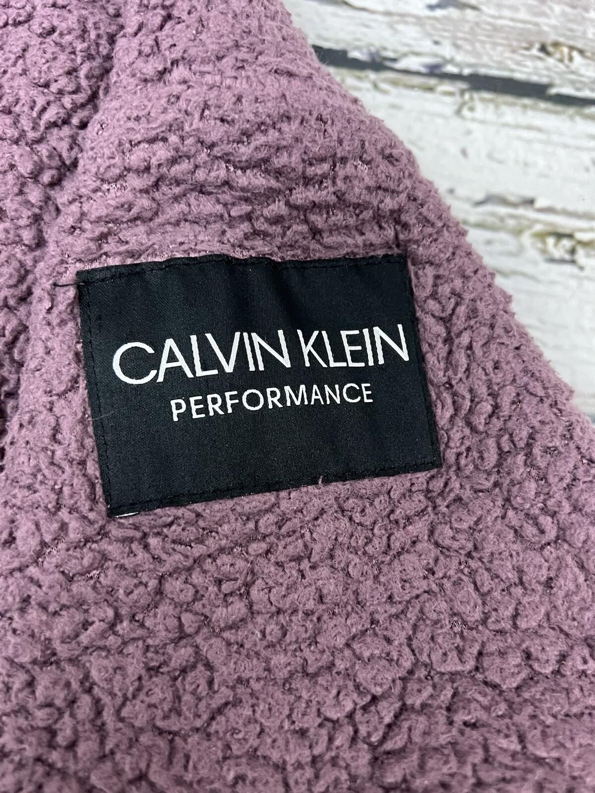 Calvin Klein Performance Women's Purple Sherpa 1/2 Zip Hoodie Sweatshirt - XL image 2