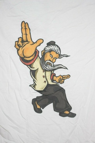 Martial Arts Master Graphic 3/4 Sleeve T-Shirt Small, White/Green - Picture 2 of 5