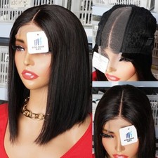 250% Bob Wig 2*6 Lace Short Bob Human Hair Wigs Deep Middle Part Remy Hair