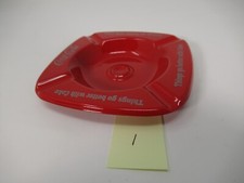 Enjoy Coca Cola Red Metal Ashtray Things go better with Coke 4 1/4" Item 1 of 3