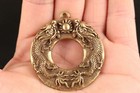 chinese bronze handmade twice dragon statue pendant Netsuke