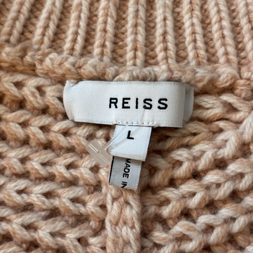 Reiss Esme Pink Cable Knit Wool Blend Sweater Large - Picture 13 of 15