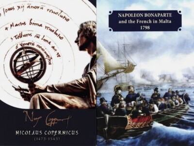 2 + 2 Euro Commemorative Coins 2023 Malta. Copernicus + Napoleon. Coincard