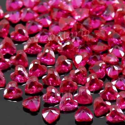 SCINTILLANTE PIETRA PREZIOSA Sfusa A Forma Di Cuore Di Topazio Rosso Da - Foto 9