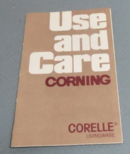Corning Corelle Livingware Use and Care Guide 1982 Package Insert for Care Tips