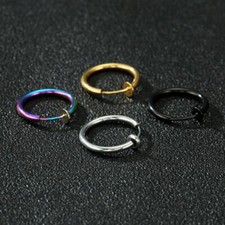 1Pcs Ear Clip Earring Ear Stud Solid Surgical Steel Hinge Segment Ring Hoop Punk