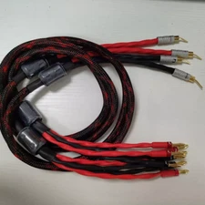 HiFi Speaker Wire Cable With Banana Pin Plug Speaker Bi-Wire Cable Line Pair