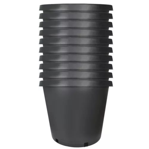 10pcs 320mm Round Black Plastic Nursery Pots Garden / Plant Squat Pot AU - Picture 4 of 8