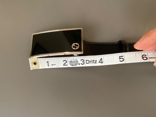 VINTAGE GUCCI BELT Black Rectangular Buckle Sz 90/36 181475.479610 Made in Italy - Picture 10 of 24