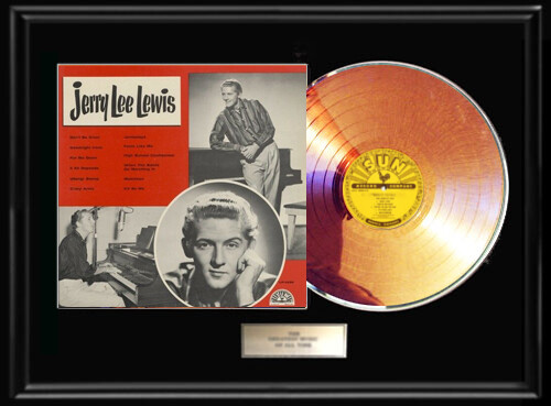 JERRY LEE LEWIS GOLD RECORD  SELF TITLED DEBUT ALBUM FRAMED LP SUN NON RIAA