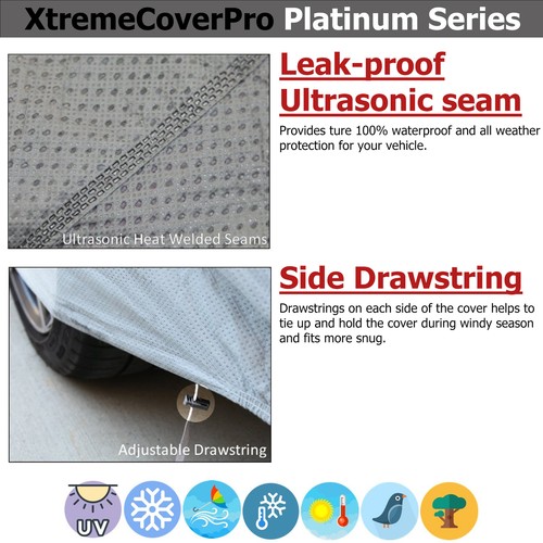 2015 2016 2017 LAND ROVER DISCOVERY SPORT WATERPROOF CAR COVER GRY W/MIRRORPOCKE - Picture 5 of 11